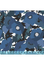 Cloud9 Fabrics Rayon, Coexisting, Blue Flowers, Fabric Half-Yards