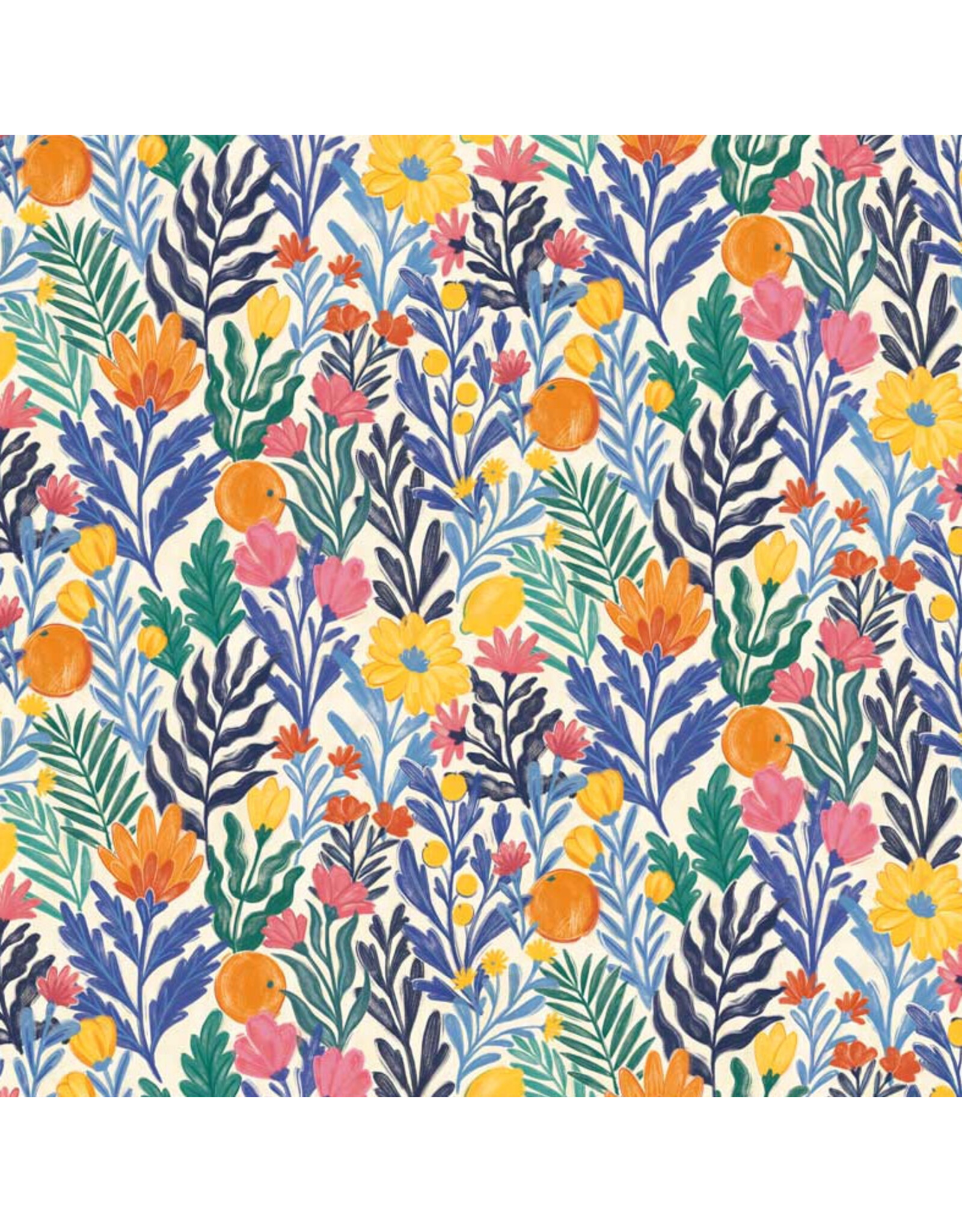 P & B Textiles Cyprus, Fruity Floral in Multi, Fabric Half-Yards