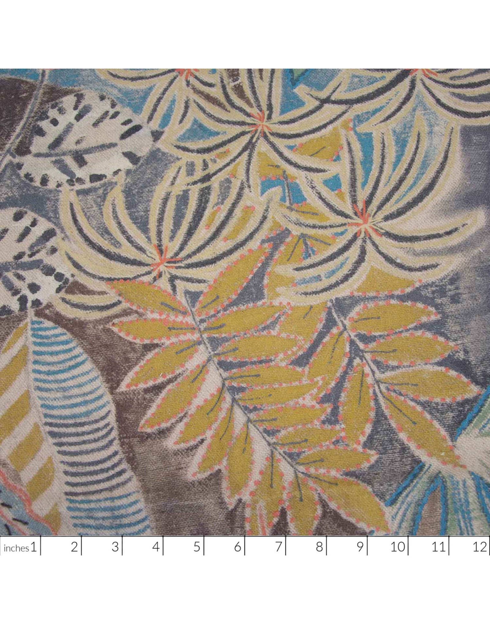 Katia, Spain Recycled Canvas, Handmade Leaves, Fabric Half-Yards