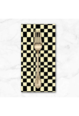 PD's Windham Collection Kaleidoscope, Checker in Ink and Vanilla Custard, Dinner Napkin