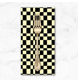 PD's Windham Collection Kaleidoscope, Checker in Ink and Vanilla Custard, Dinner Napkin