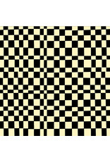 Annabel Wrigley Kaleidoscope, Checker in Ink and Vanilla Custard, Fabric Half-Yards