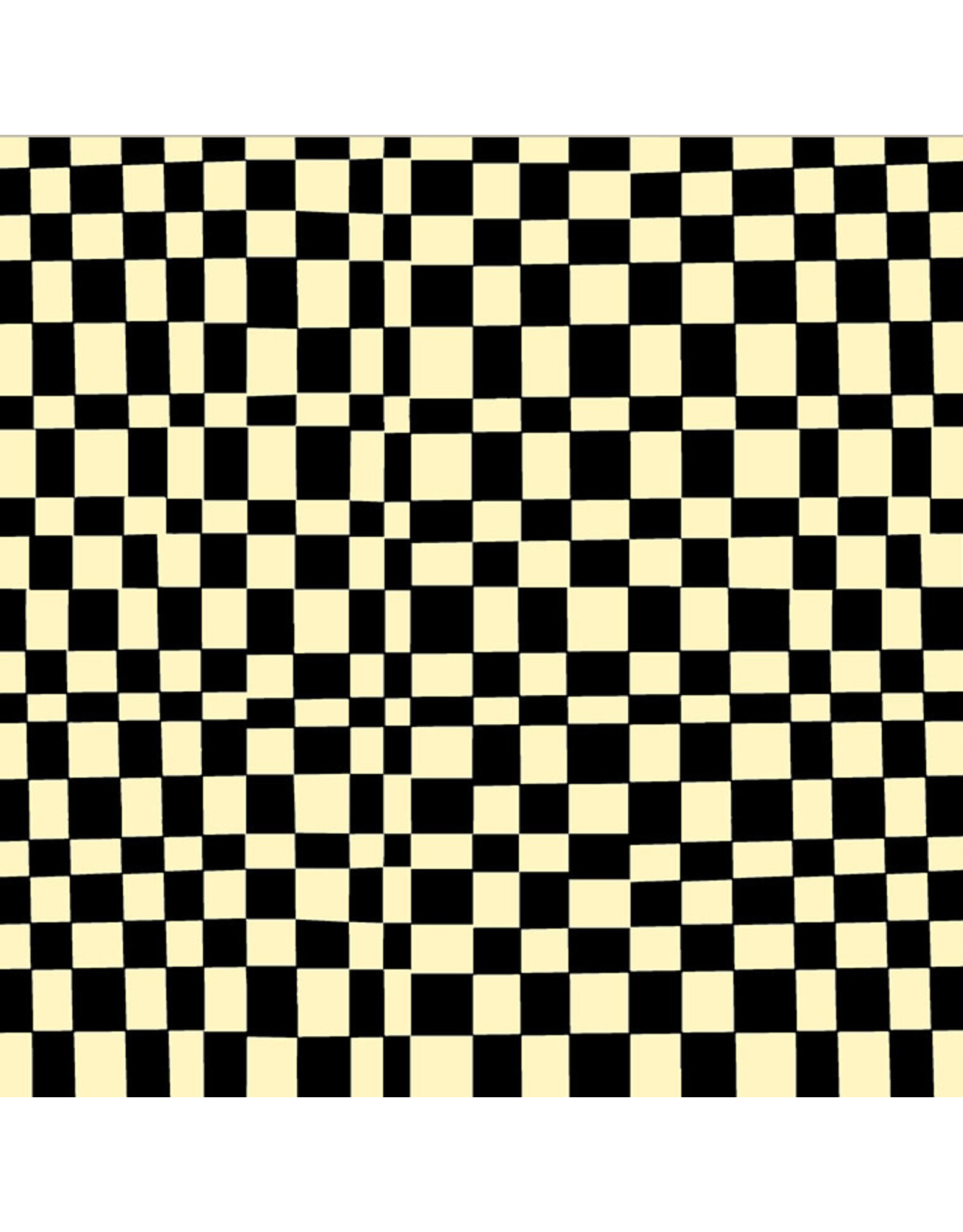 Annabel Wrigley Kaleidoscope, Checker in Ink and Vanilla Custard, Fabric Half-Yards