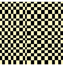 Annabel Wrigley Kaleidoscope, Checker in Ink and Vanilla Custard, Fabric Half-Yards