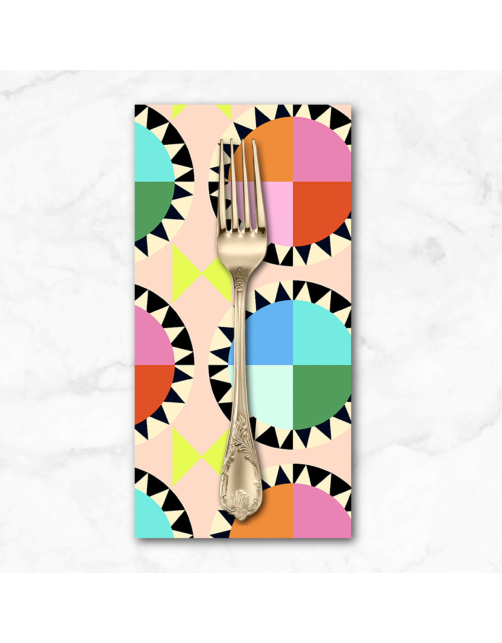 PD's Windham Collection Kaleidoscope, Rainbow Cake in Blush, Dinner Napkin