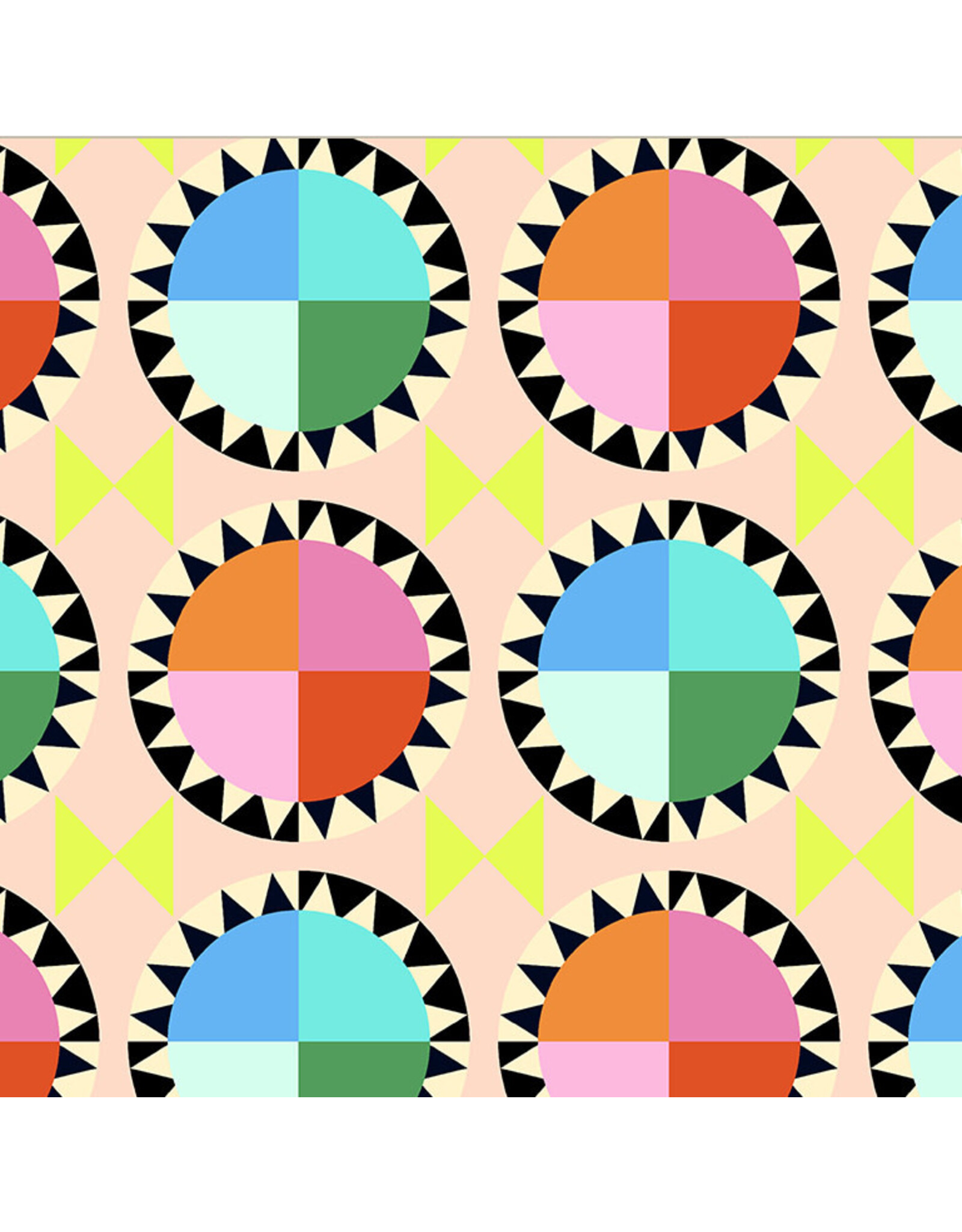 Annabel Wrigley Kaleidoscope, Rainbow Cake in Blush, Fabric Half-Yards