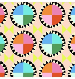Annabel Wrigley Kaleidoscope, Rainbow Cake in Blush, Fabric Half-Yards