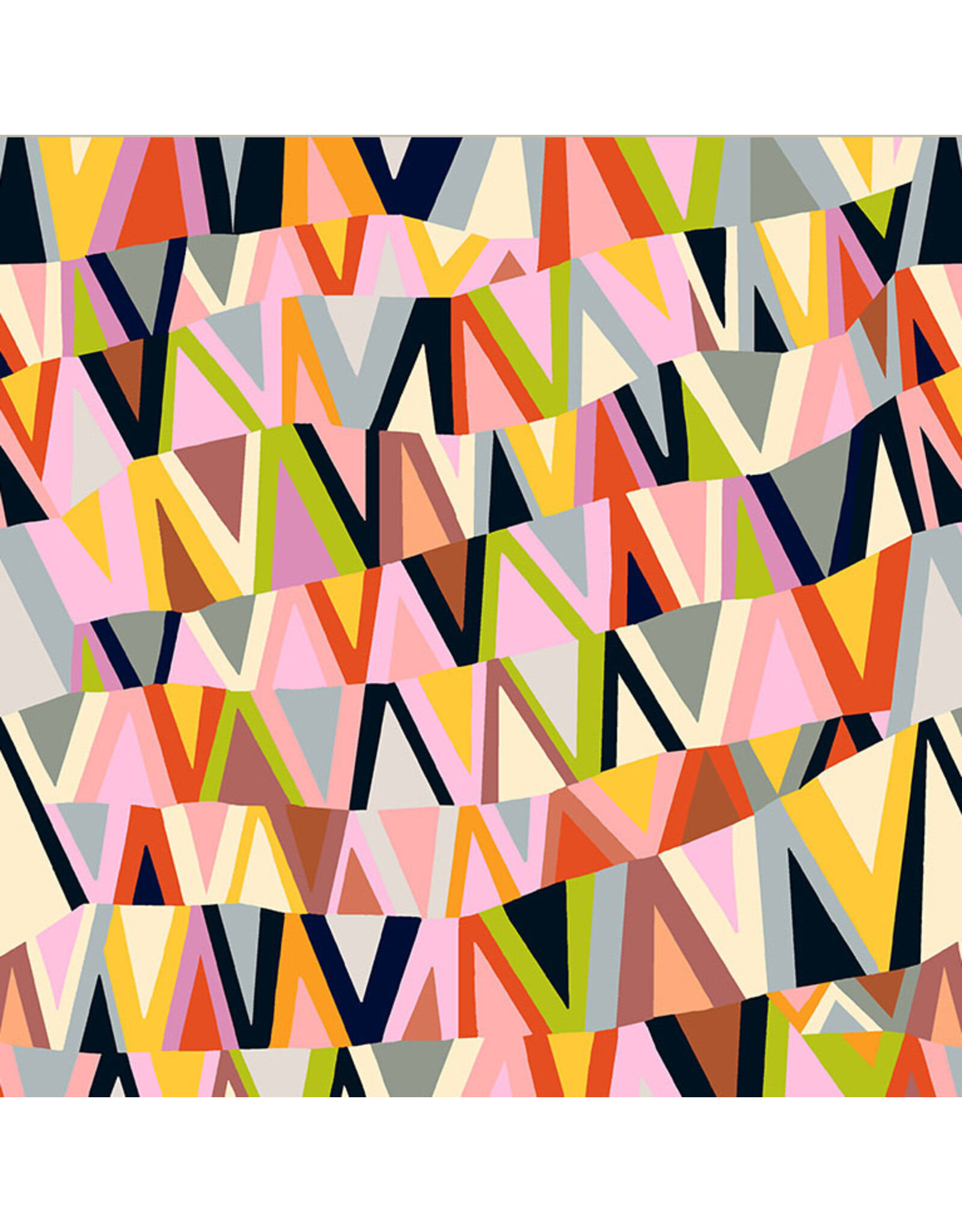 Annabel Wrigley Kaleidoscope, Wavelength in Posy and Mustard Seed, Fabric Half-Yards
