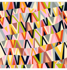 Windham Fabrics Kaleidoscope, Wavelength in Posy and Mustard Seed, Fabric Half-Yards