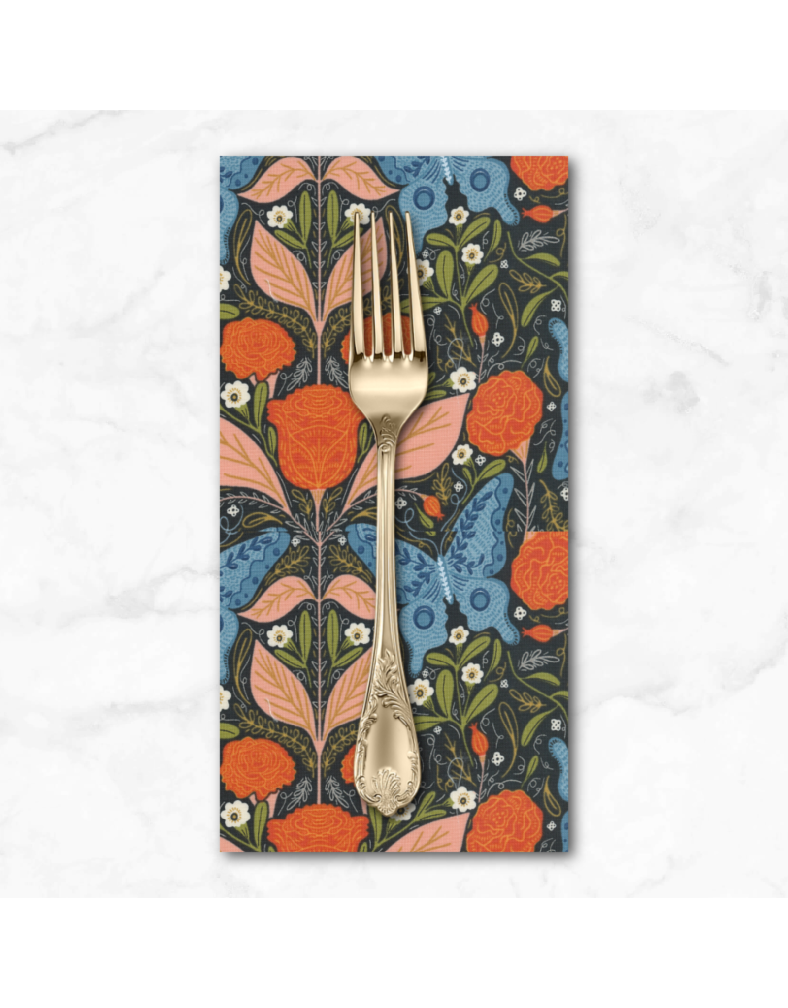 PD's Gingiber Collection Woodland Wonder, Vintage Butterfly in Midnight, Dinner Napkin