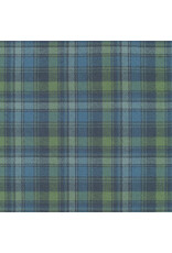 Robert Kaufman Yarn Dyed Cotton Flannel, Mammoth Organic Flannel in Pacific, Fabric Half-Yards