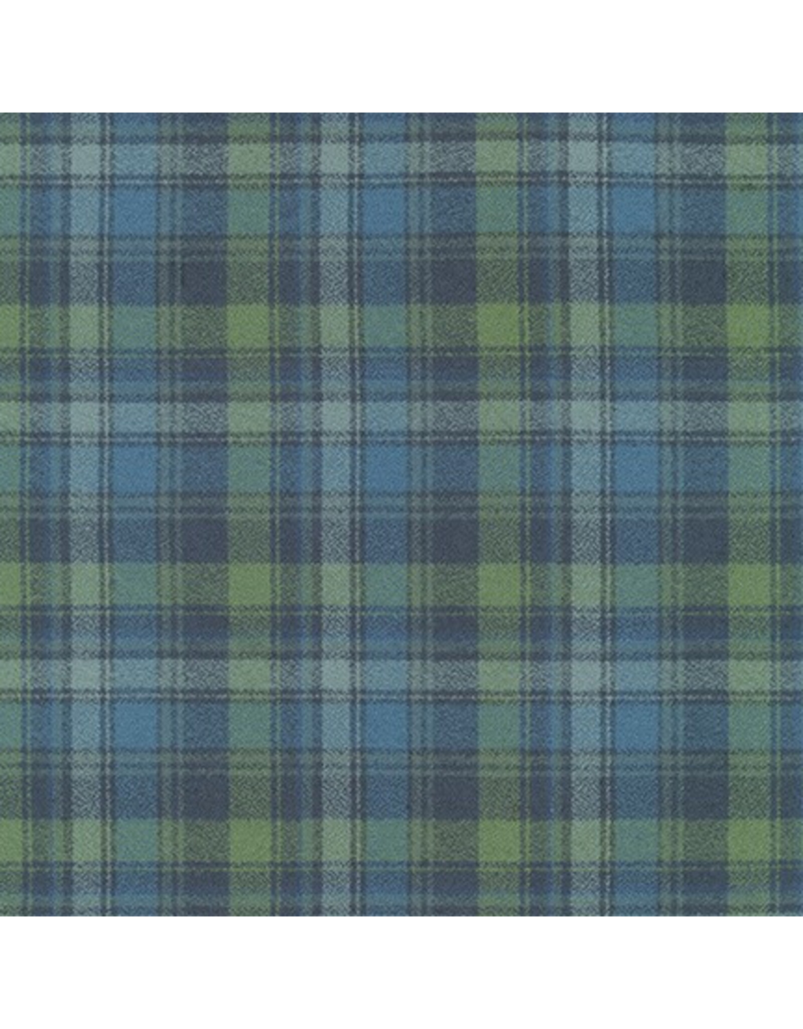Robert Kaufman Yarn Dyed Cotton Flannel, Mammoth Organic Flannel in Pacific, Fabric Half-Yards