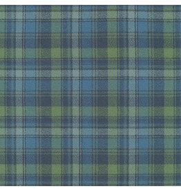 Robert Kaufman Yarn Dyed Cotton Flannel, Mammoth Organic Flannel in Pacific, Fabric Half-Yards