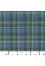 Robert Kaufman Yarn Dyed Cotton Flannel, Mammoth Organic Flannel in Pacific, Fabric Half-Yards