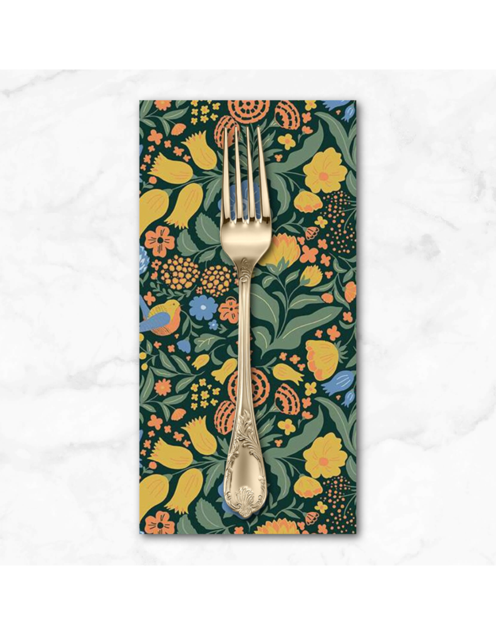 PD's Riley Blake Collection Wanderlust, Main in Dark Green, Dinner Napkin