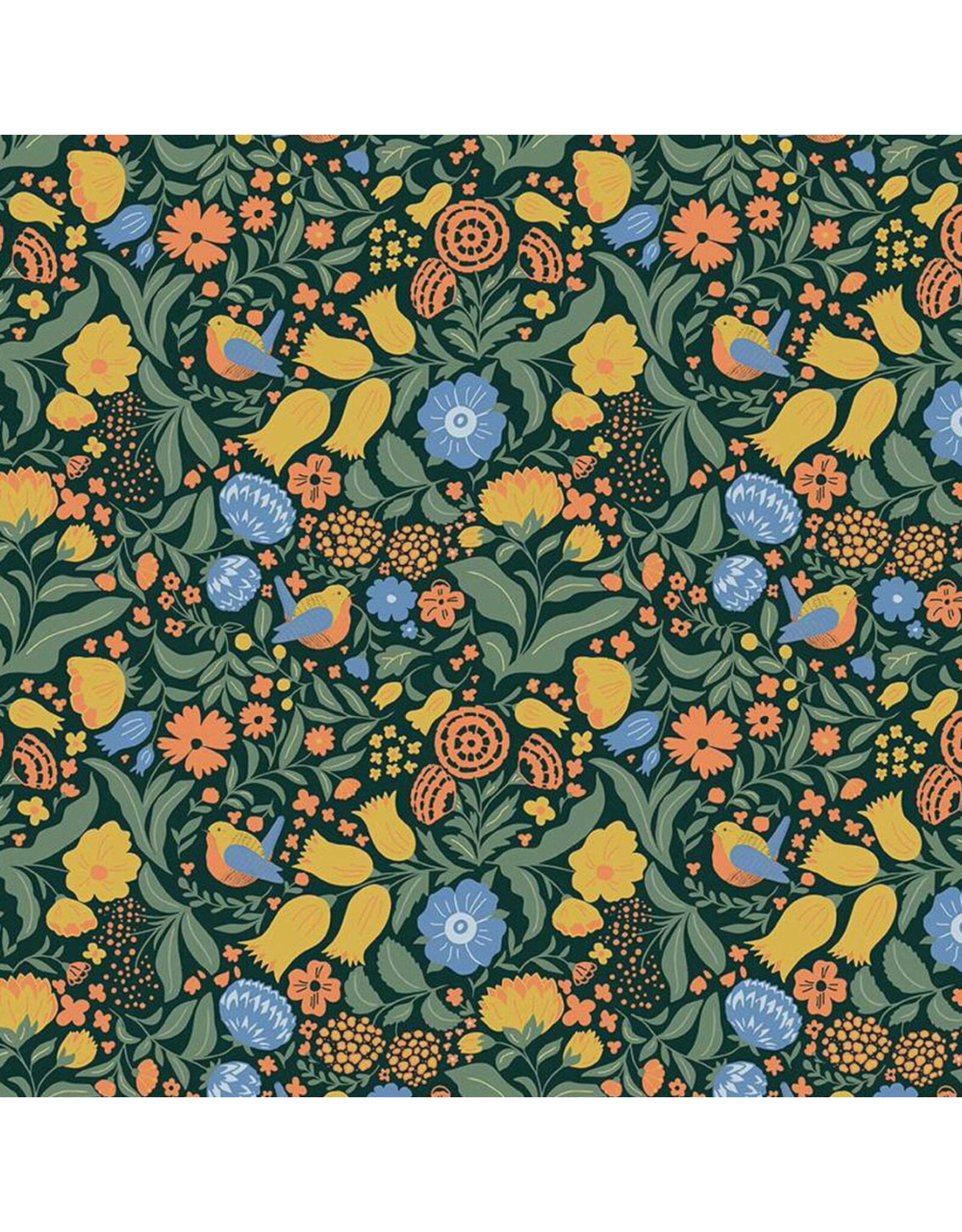 Riley Blake Fabrics Wanderlust, Main in Dark Green, Fabric Half-Yards