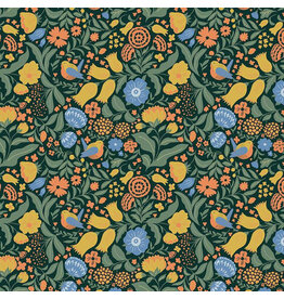 Riley Blake Fabrics Wanderlust, Main in Dark Green, Fabric Half-Yards