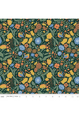 Riley Blake Fabrics Wanderlust, Main in Dark Green, Fabric Half-Yards