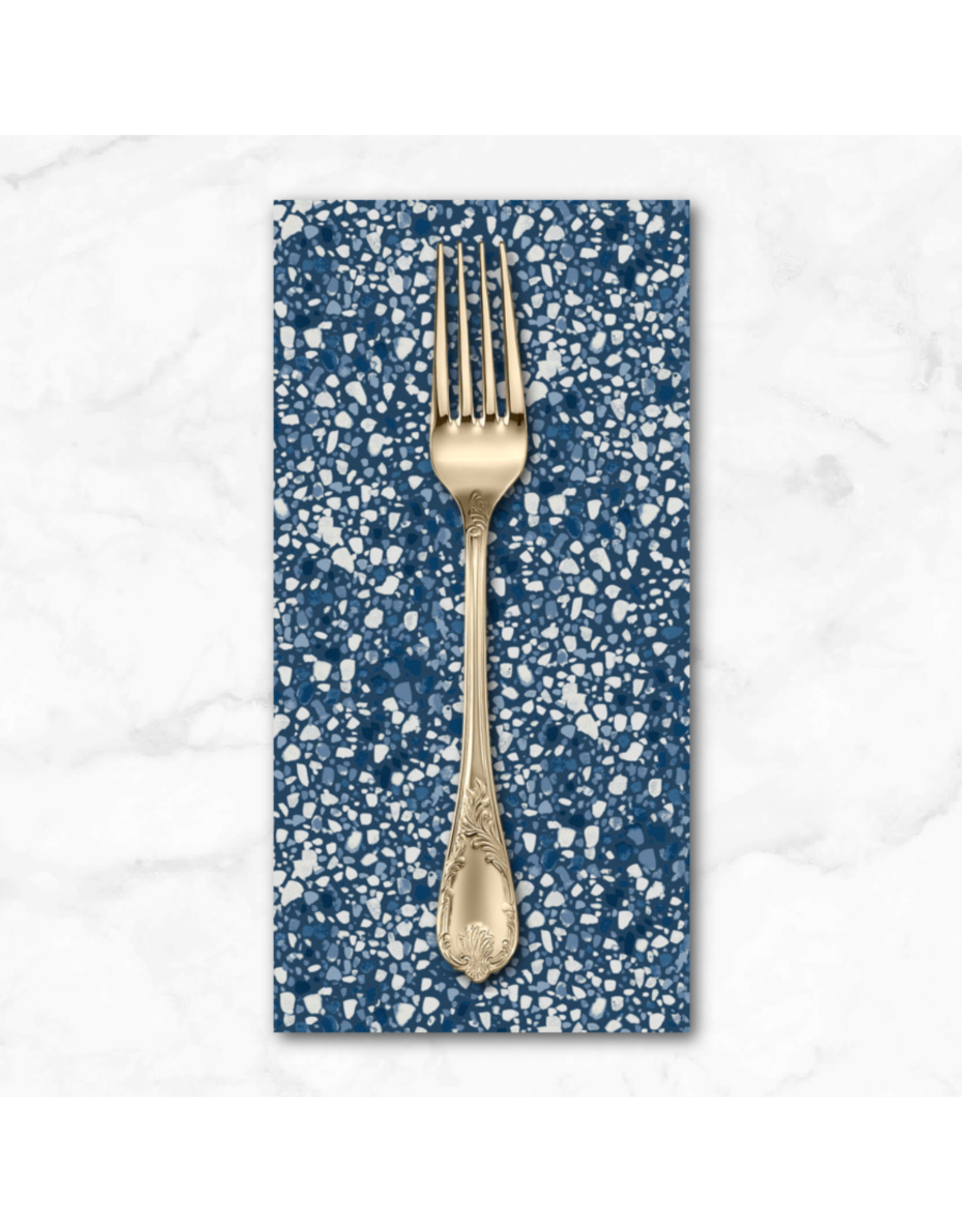PD's Figo Collection Natural Essence, Terrazzo in Navy, Dinner Napkin
