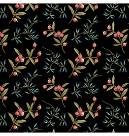 Laundry Basket Quilts Dahlia, Coralberry in Dusk, Fabric Half-Yards