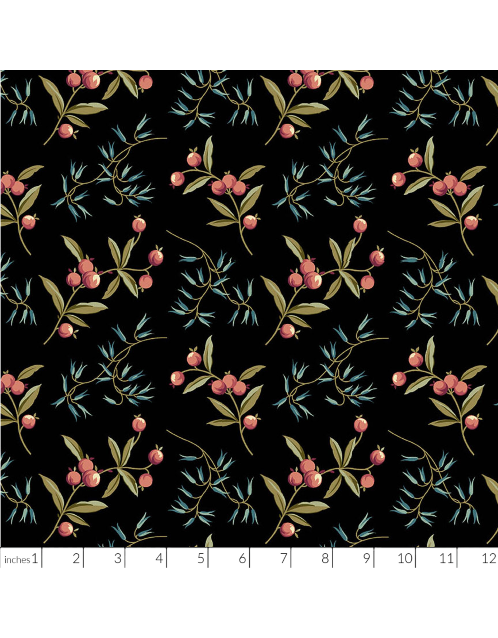 Laundry Basket Quilts Dahlia, Coralberry in Dusk, Fabric Half-Yards