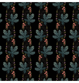 Laundry Basket Quilts Dahlia, Treemoss in  Midnight, Fabric Half-Yards