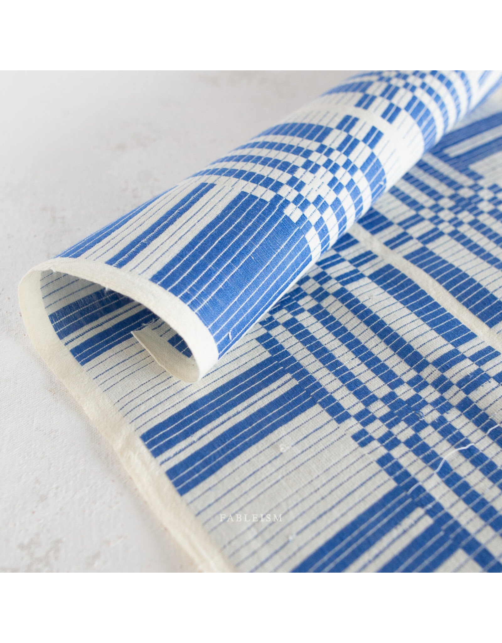 Fableism Swedish Holiday Wovens by The House That Lars Built, Astrid Weave in Cobalt, Fabric Half-Yards