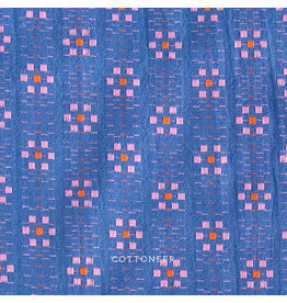 Fableism Swedish Holiday Wovens by The House That Lars Built, Karin Floral in Cobalt, Fabric Half-Yards