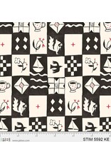 PD's P&B Collection Story Time, Mini Squares in Black, Dinner Napkin