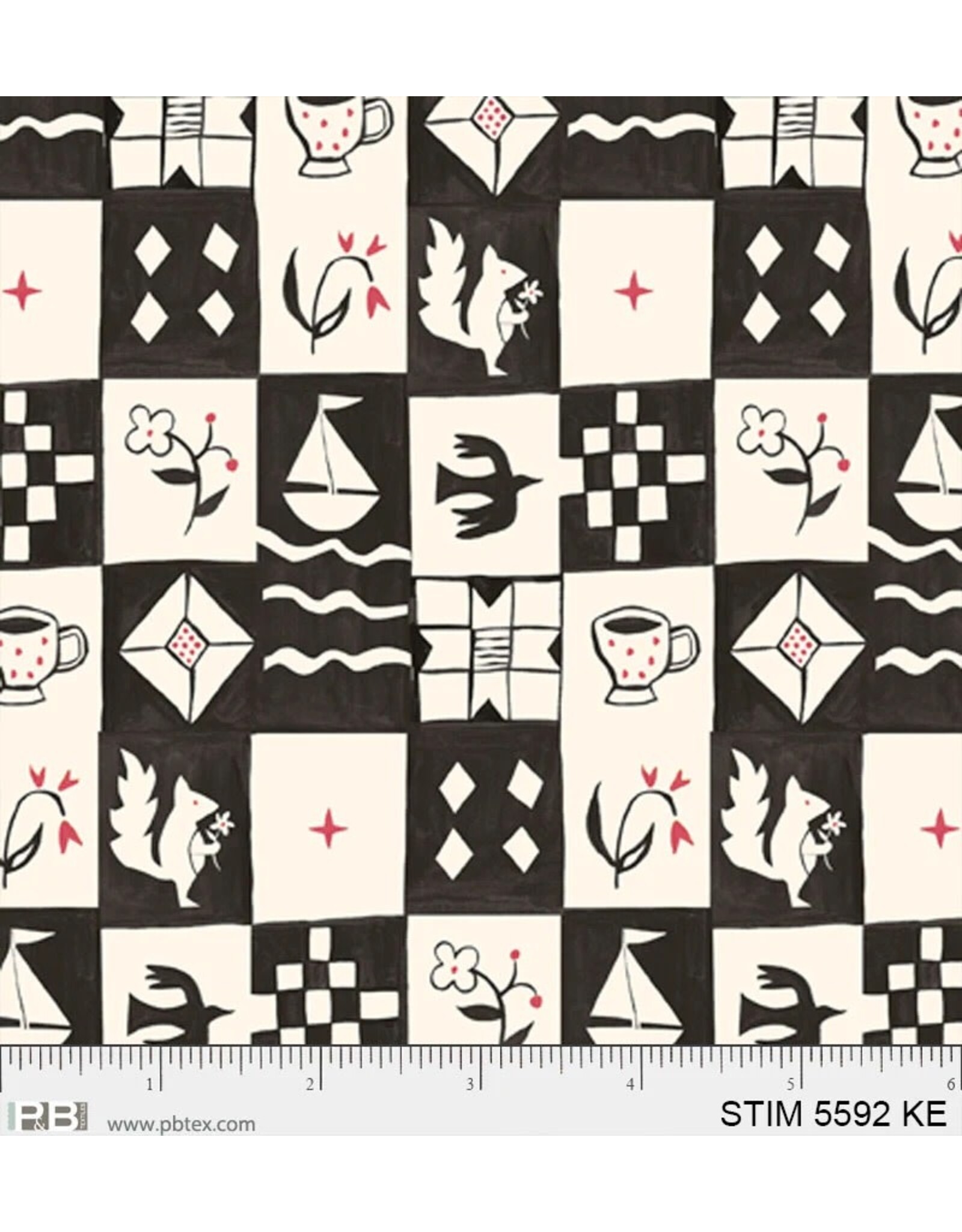 PD's P&B Collection Story Time, Mini Squares in Black, Dinner Napkin