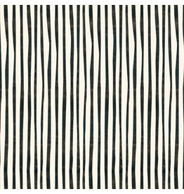P & B Textiles Story Time, Painted Stripe in Black,  Fabric Half-Yards