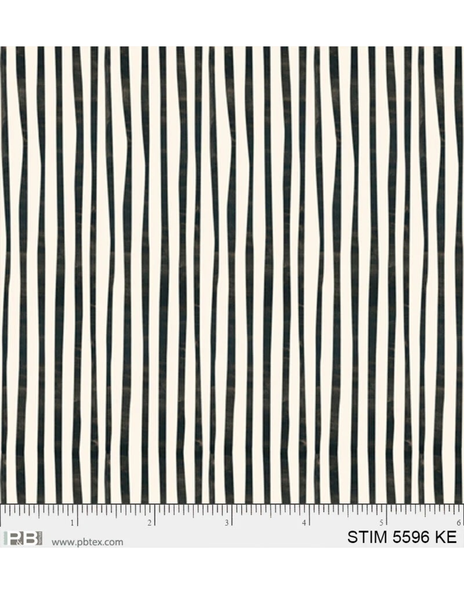 P & B Textiles Story Time, Painted Stripe in Black,  Fabric Half-Yards