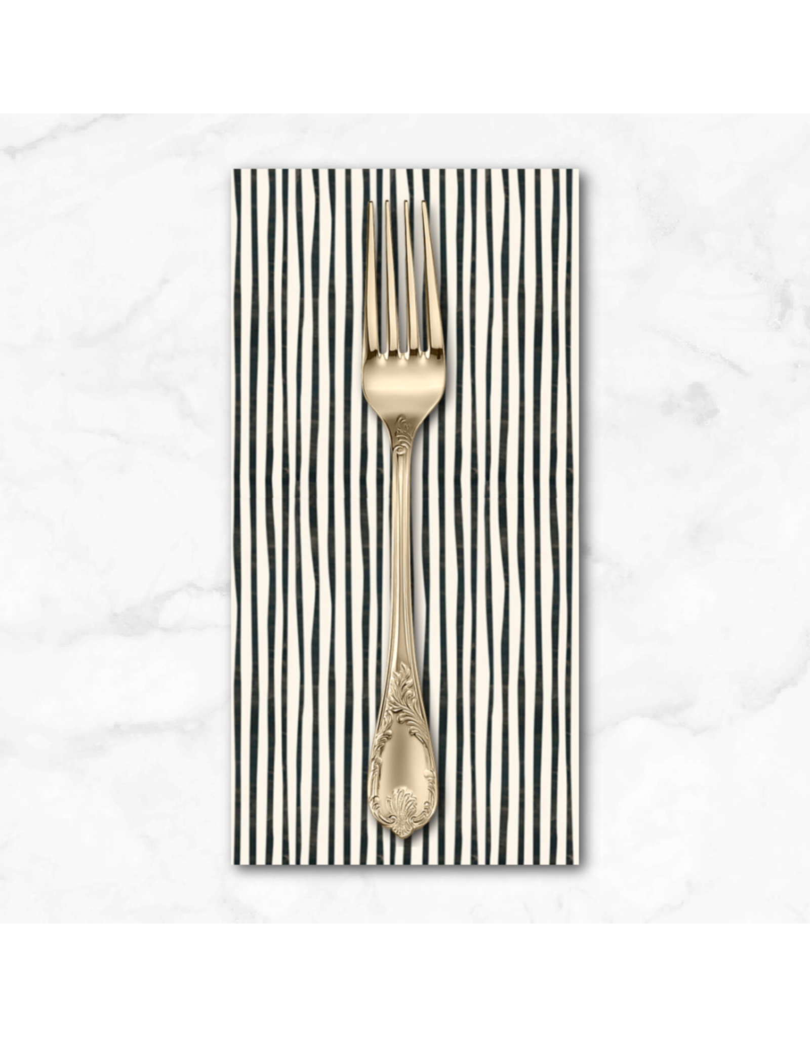 PD's P&B Collection Story Time, Painted Stripe in Black, Dinner Napkin