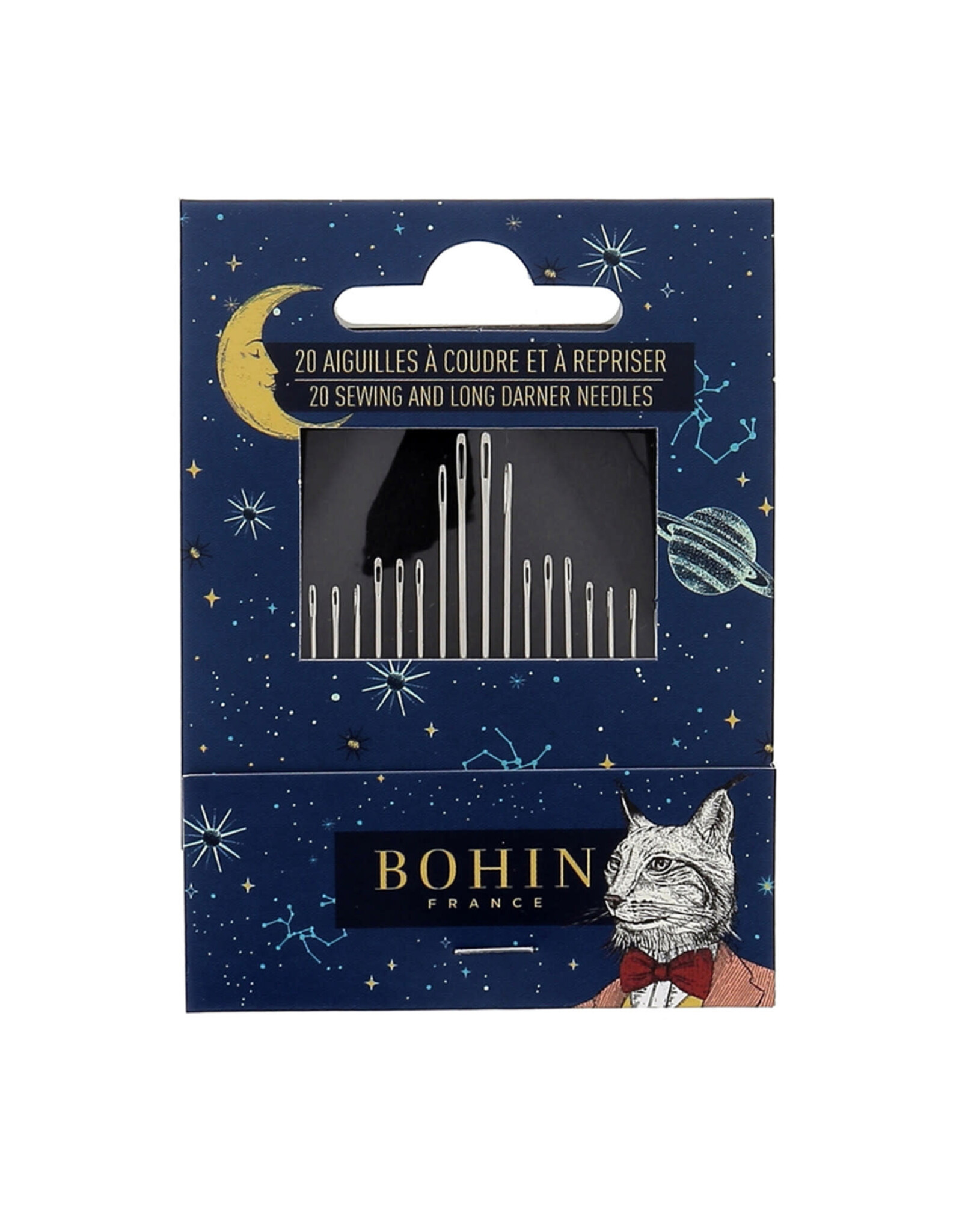 Bohin Room of Wonders Needle Book, 20 Assorted Sewing and Long Darner Needles, Bohin