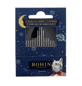 Bohin Room of Wonders Needle Book, 20 Assorted Sewing and Long Darner Needles, Bohin