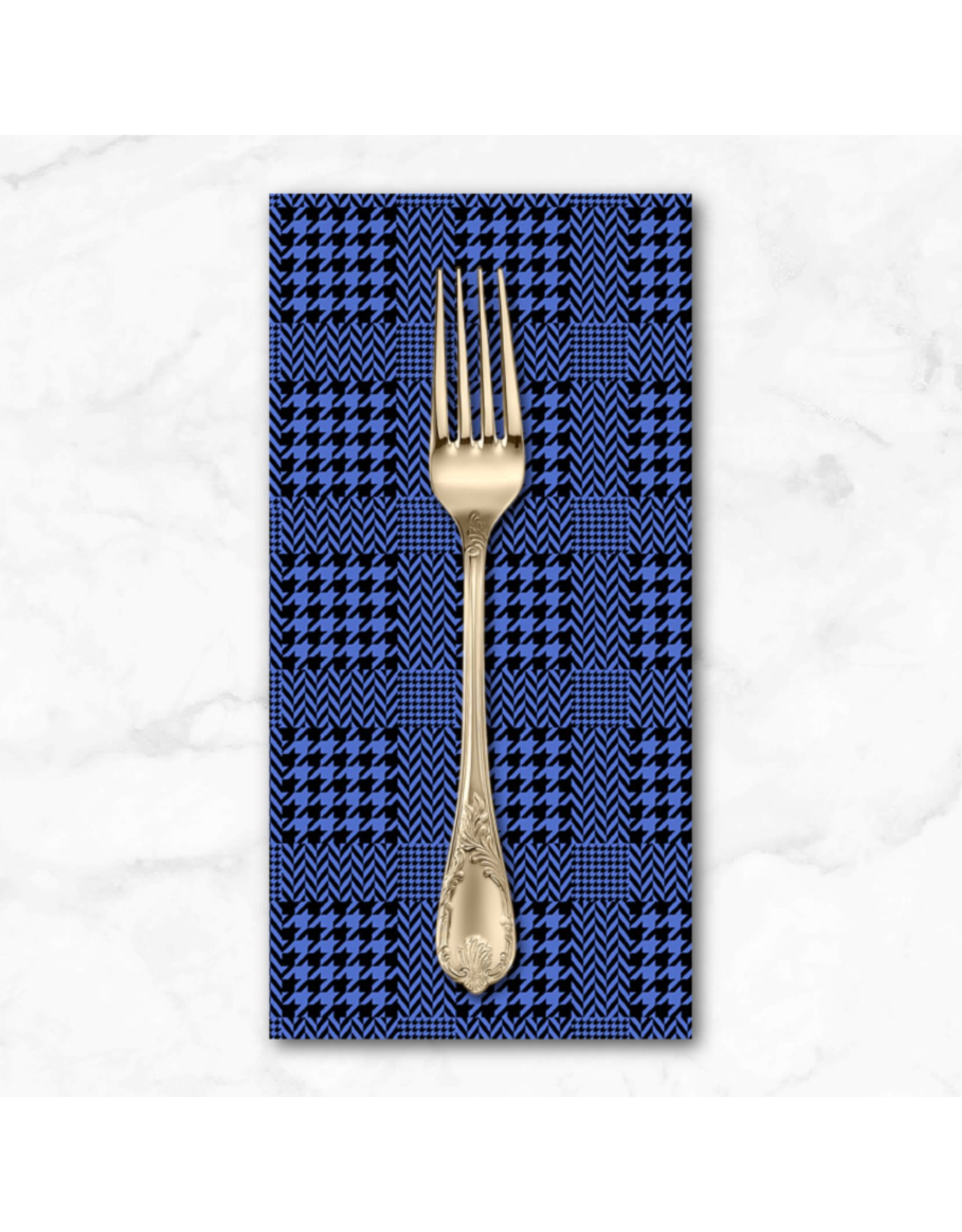 PD's Libs Elliott Collection Iconic, Check in Royal, Dinner Napkin