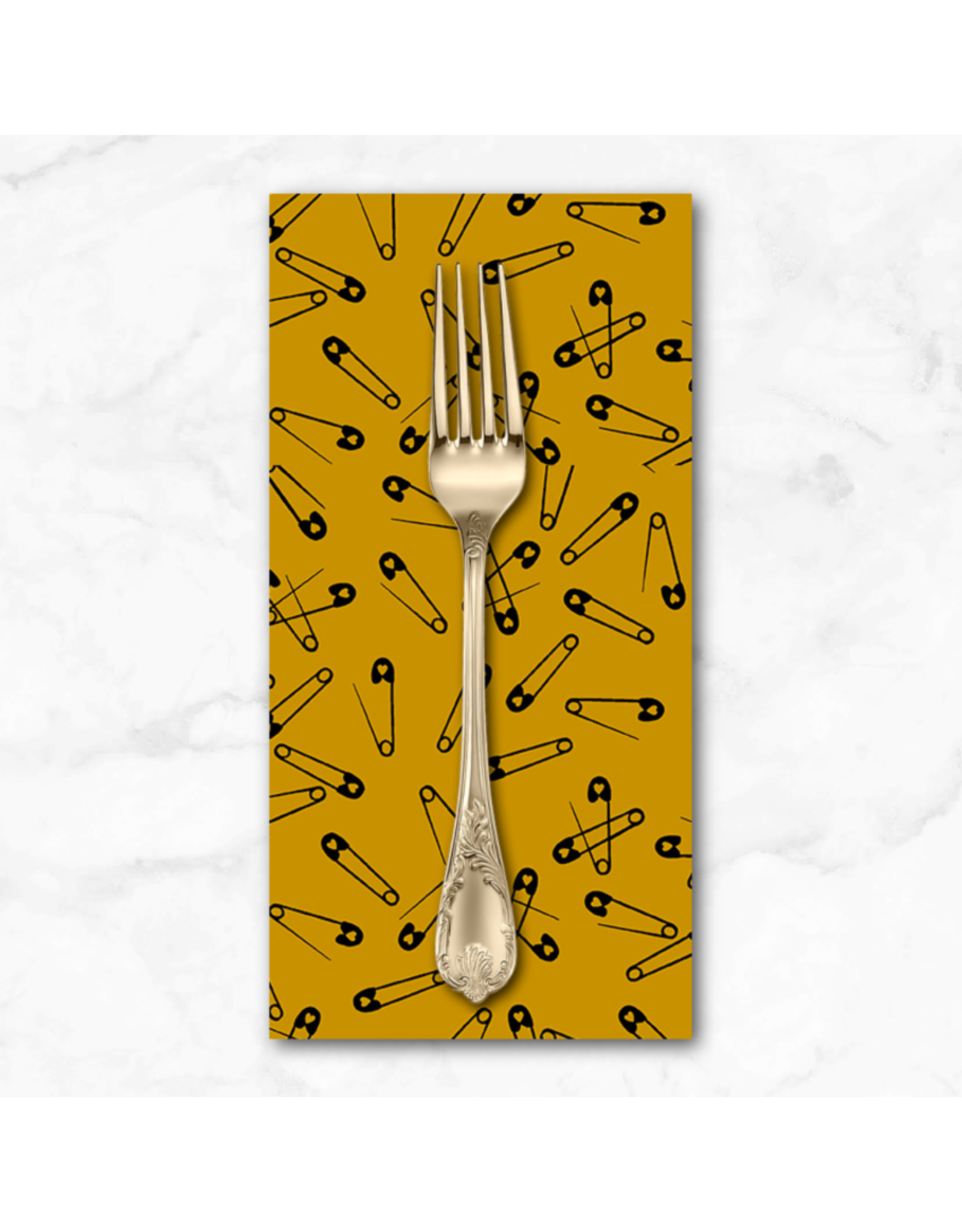 PD's Libs Elliott Collection Iconic, Pins in Gold, Dinner Napkin