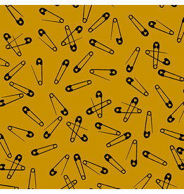 Libs Elliott Iconic, Pins in Gold, Fabric Half-Yards