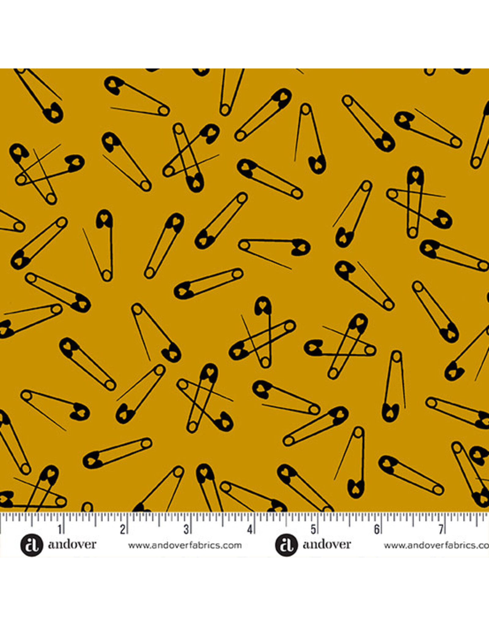 Libs Elliott Iconic, Pins in Gold, Fabric Half-Yards