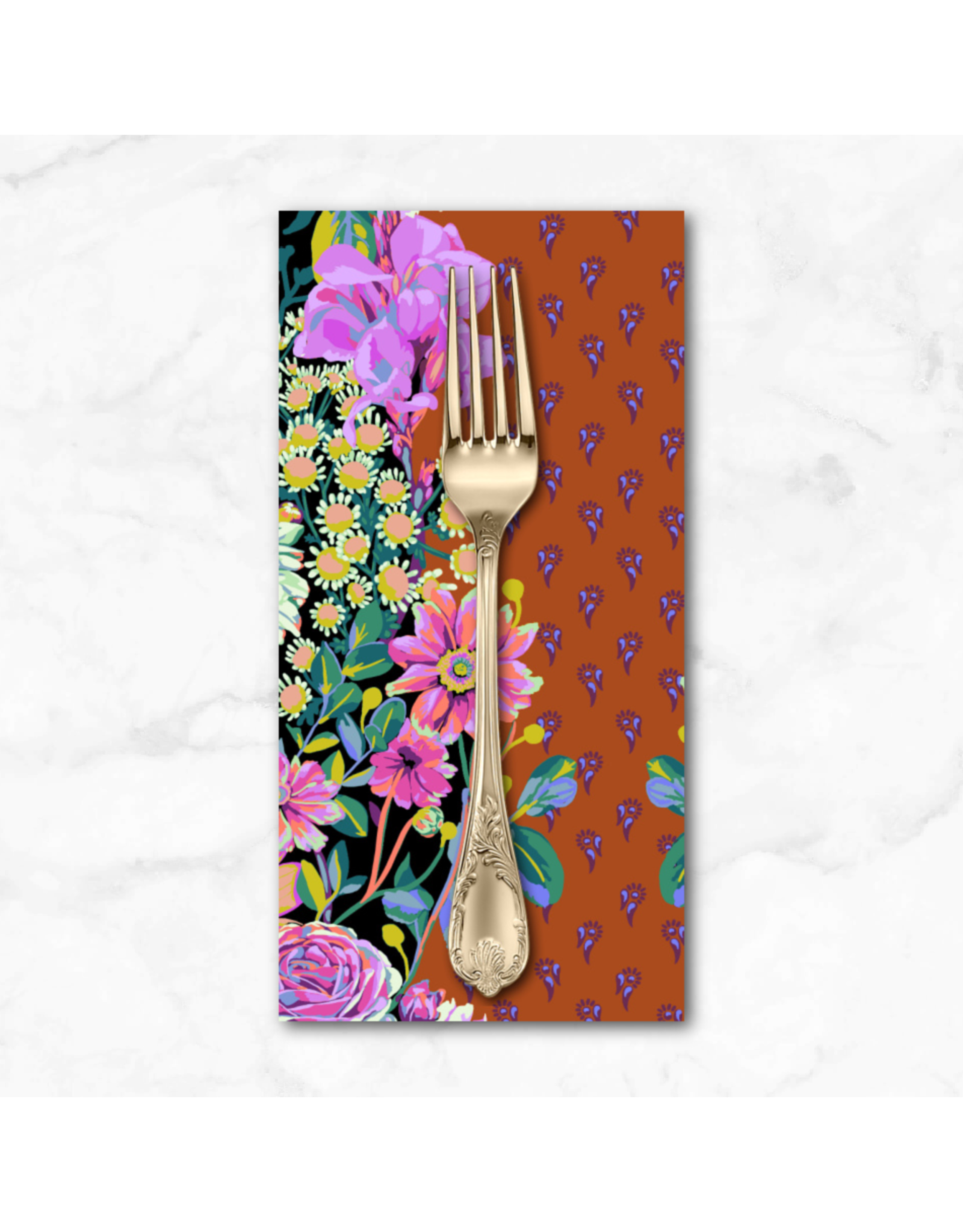 PD's Anna Maria Collection Good Gracious, Beata's Garden in Rust, Dinner Napkin