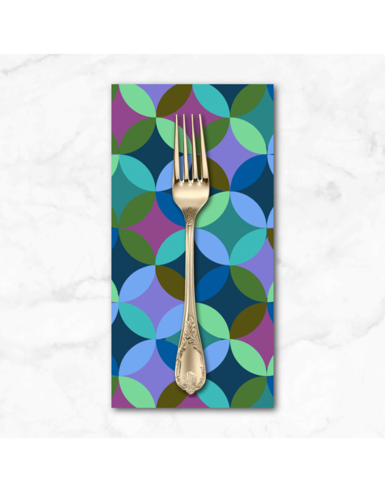 PD's Anna Maria Collection Love Always AM, Cathedral Multi in Blue, Dinner Napkin