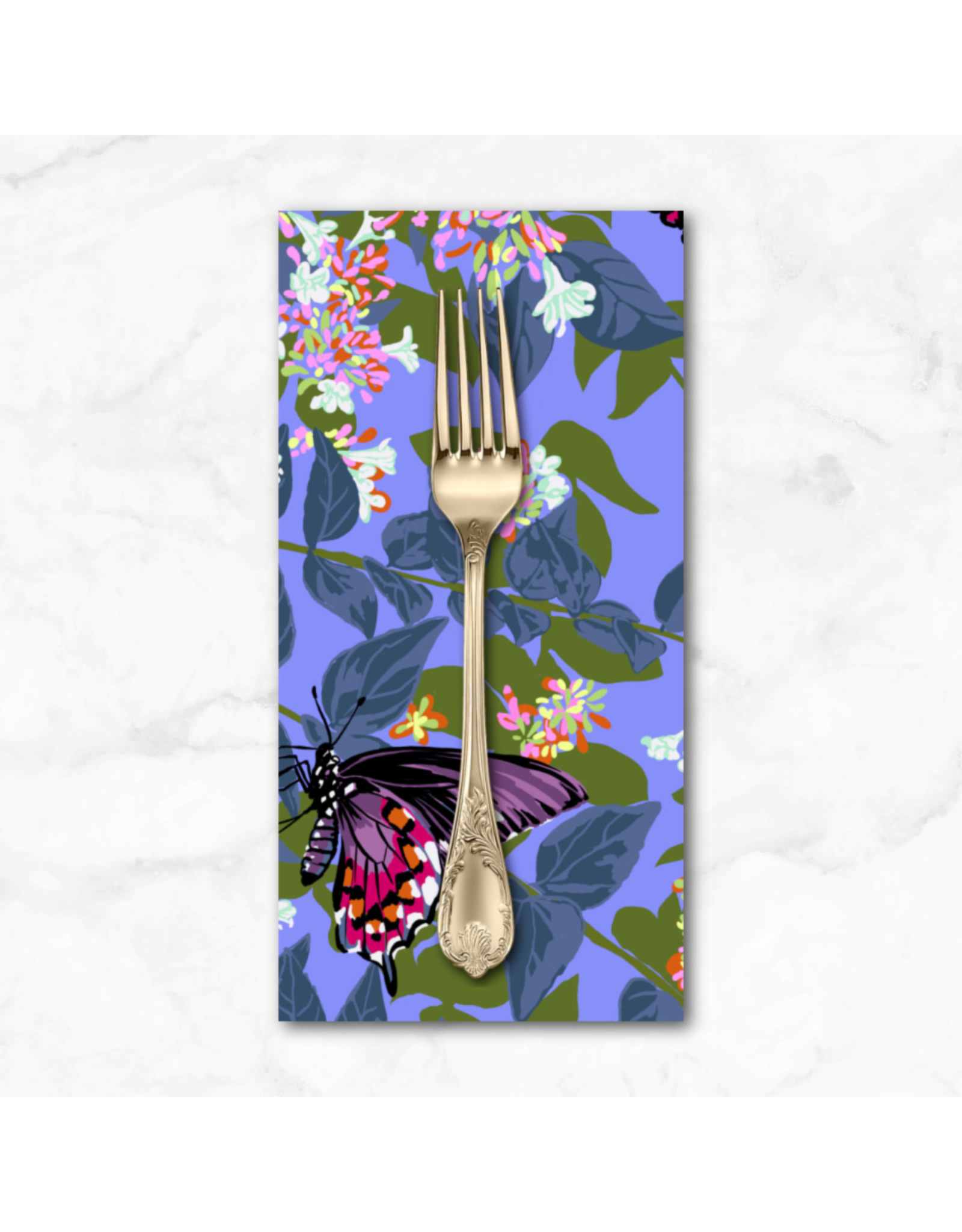 PD's Anna Maria Collection Our Fair Home, Neighborly in Periwinkle, Dinner Napkin