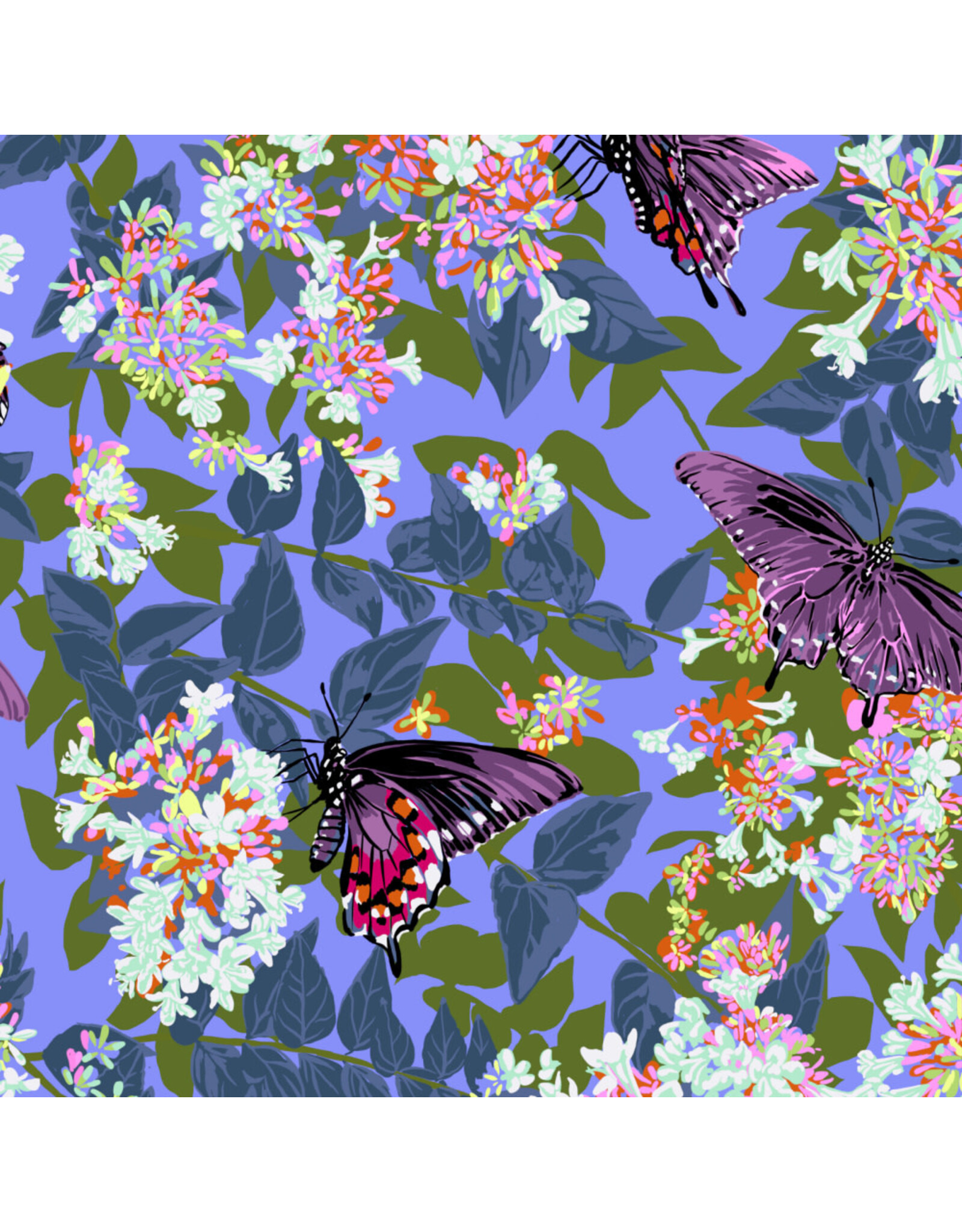 Anna Maria Our Fair Home, Neighborly in Periwinkle, Fabric Half-Yards