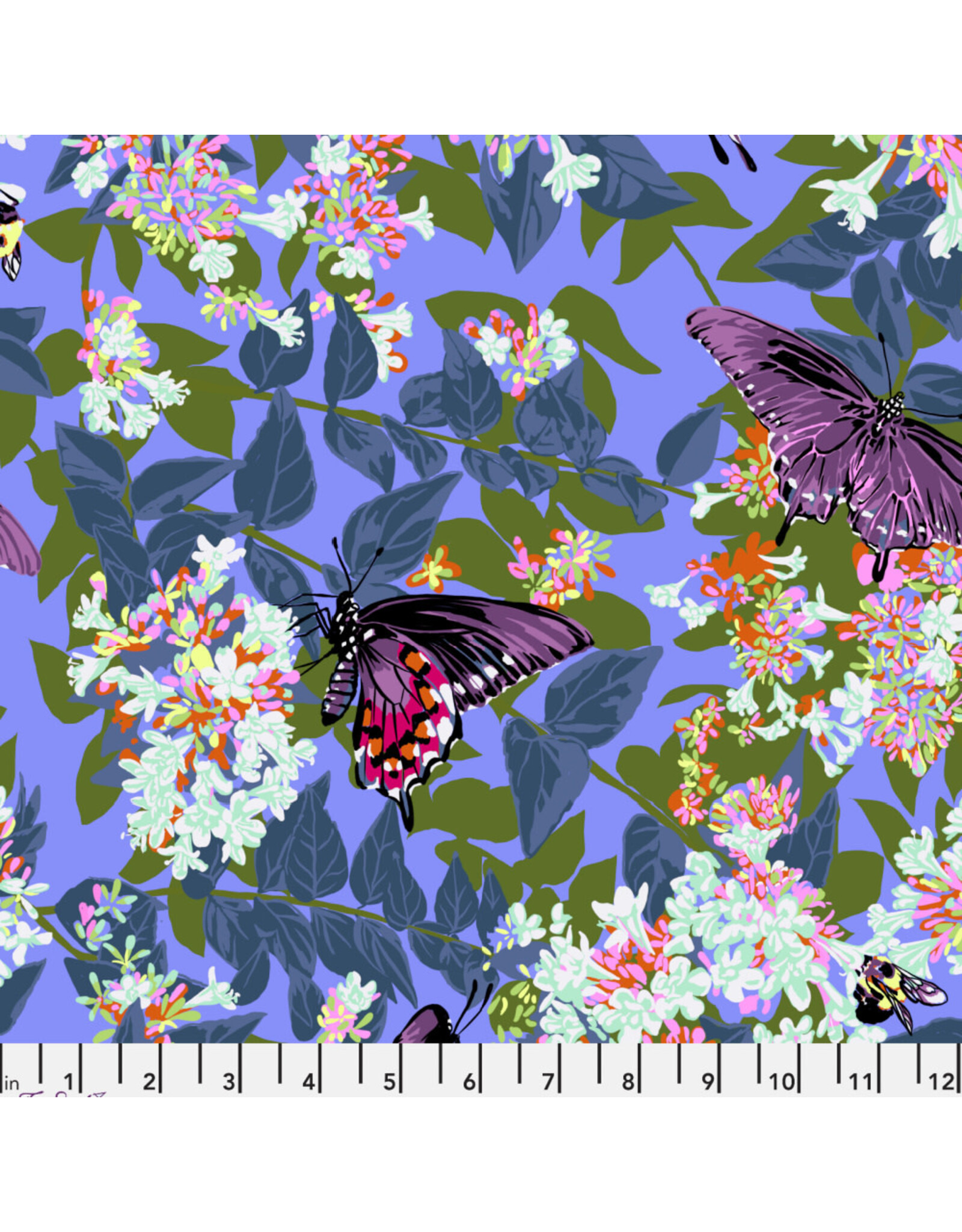 Anna Maria Our Fair Home, Neighborly in Periwinkle, Fabric Half-Yards