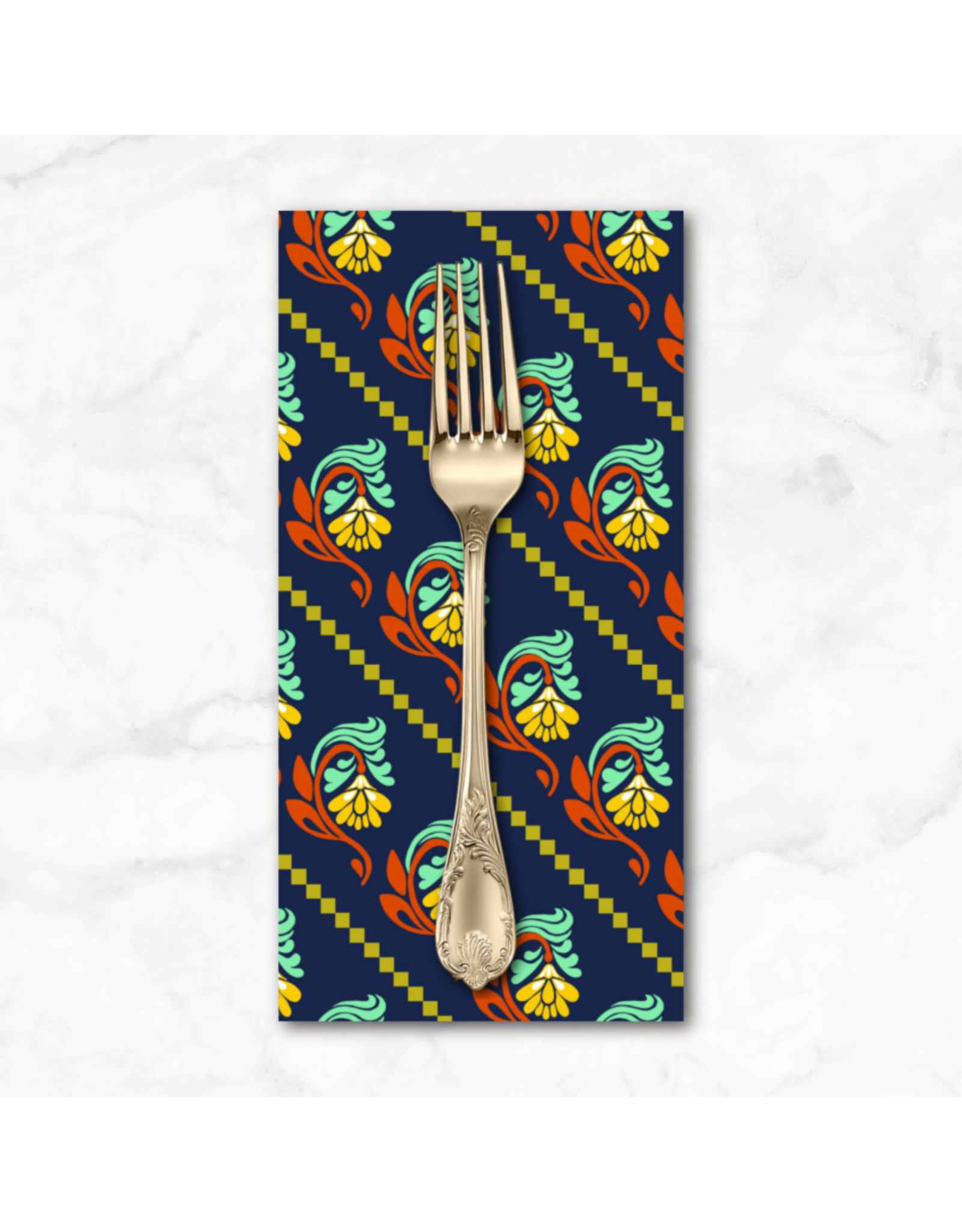 PD's Anna Maria Collection Fluent, Tilt in Navy, Dinner Napkin