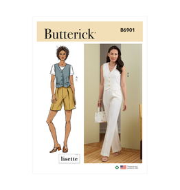 Butterick B6901 Vest Pants Shorts -  Pattern