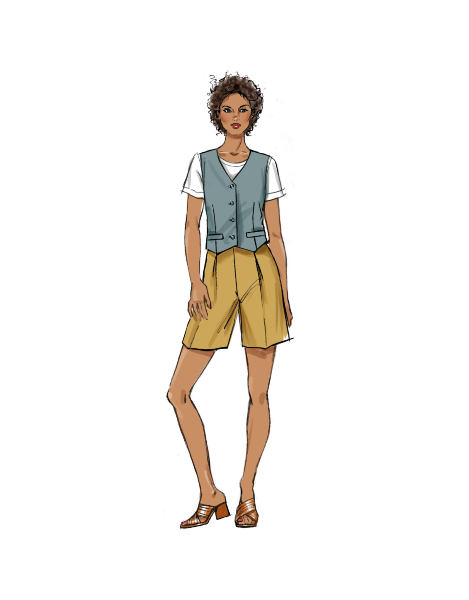 Butterick B6901 Vest Pants Shorts -  Pattern