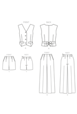 Butterick B6901 Vest Pants Shorts -  Pattern
