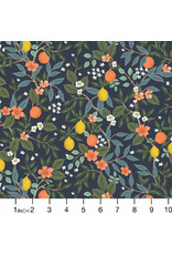 Rifle Paper Co. Bramble, Citrus Grove in Navy, Fabric Half-Yards