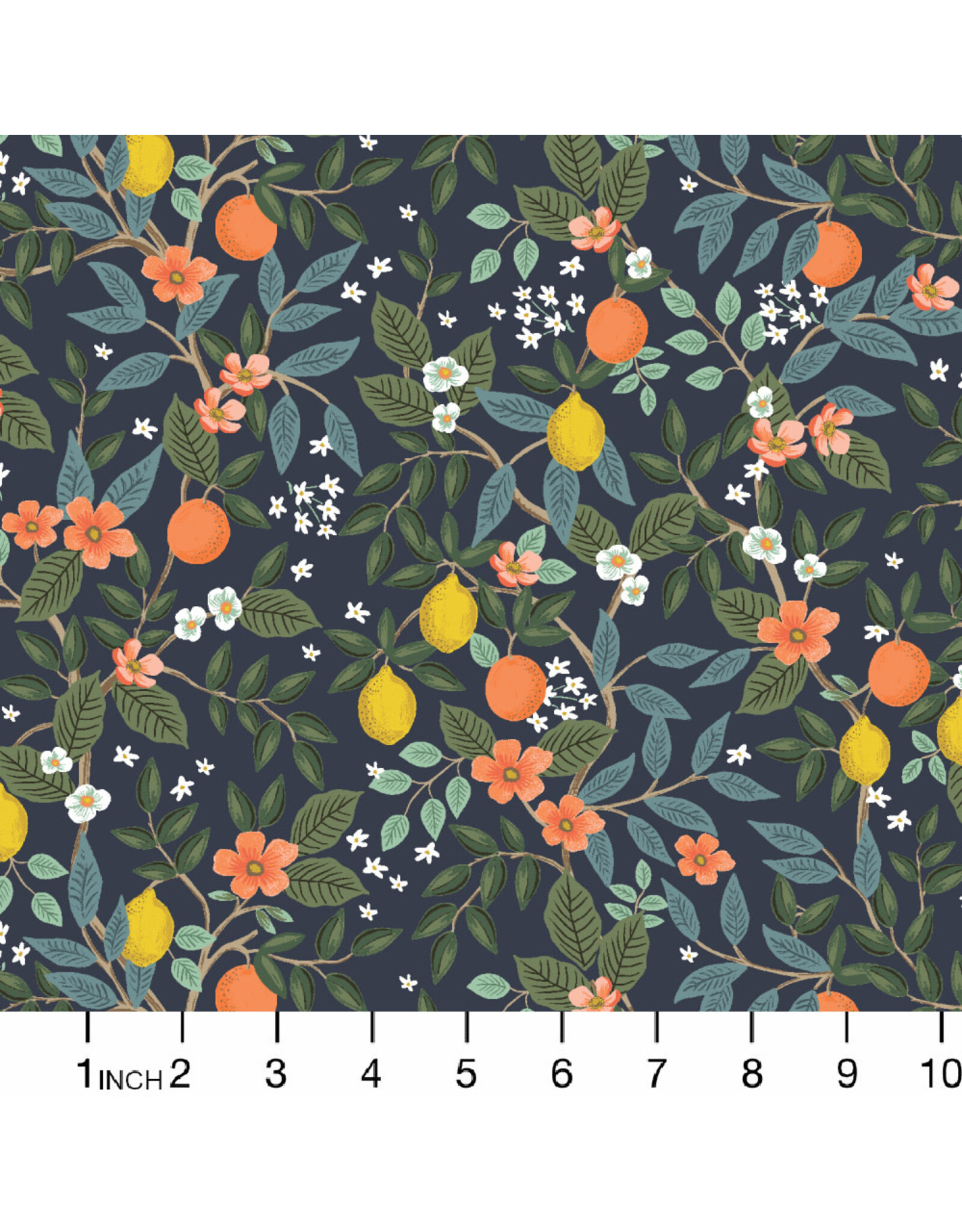 Rifle Paper Co. Bramble, Citrus Grove in Navy, Fabric Half-Yards